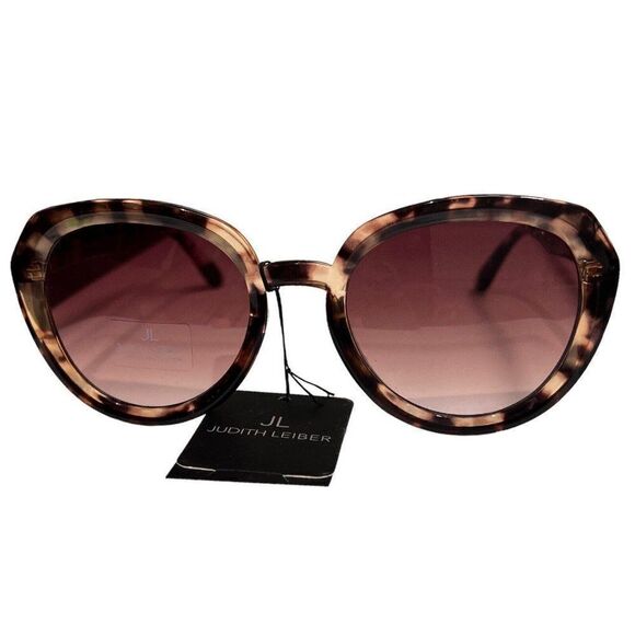Judith Leiber Sunglasses Women’s Tortoise Round High Bridge Black Brown Violet‎ - Picture 6 of 6